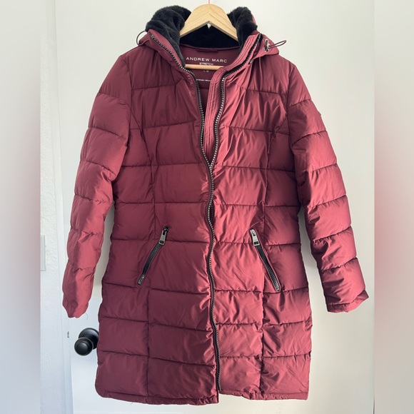 Andrew Marc Wine Red Stretch Jacket - Picture 3 of 7